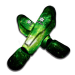 Green Sparkle Galaxy Print Muay Thai Shin Guard