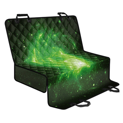 Green Sparkle Galaxy Print Pet Car Back Seat Cover