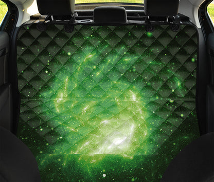 Green Sparkle Galaxy Print Pet Car Back Seat Cover