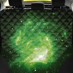 Green Sparkle Galaxy Print Pet Car Back Seat Cover