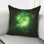 Green Sparkle Galaxy Print Pillow Cover