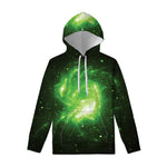 Green Sparkle Galaxy Print Pullover Hoodie