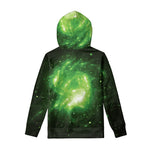 Green Sparkle Galaxy Print Pullover Hoodie