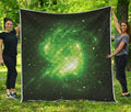 Green Sparkle Galaxy Print Quilt