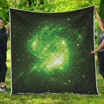 Green Sparkle Galaxy Print Quilt