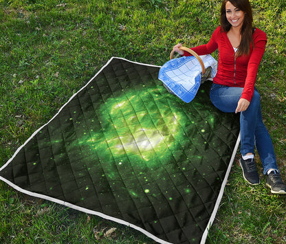 Green Sparkle Galaxy Print Quilt