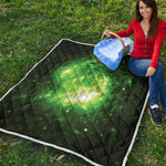 Green Sparkle Galaxy Print Quilt