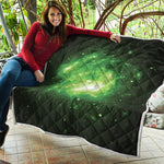Green Sparkle Galaxy Print Quilt