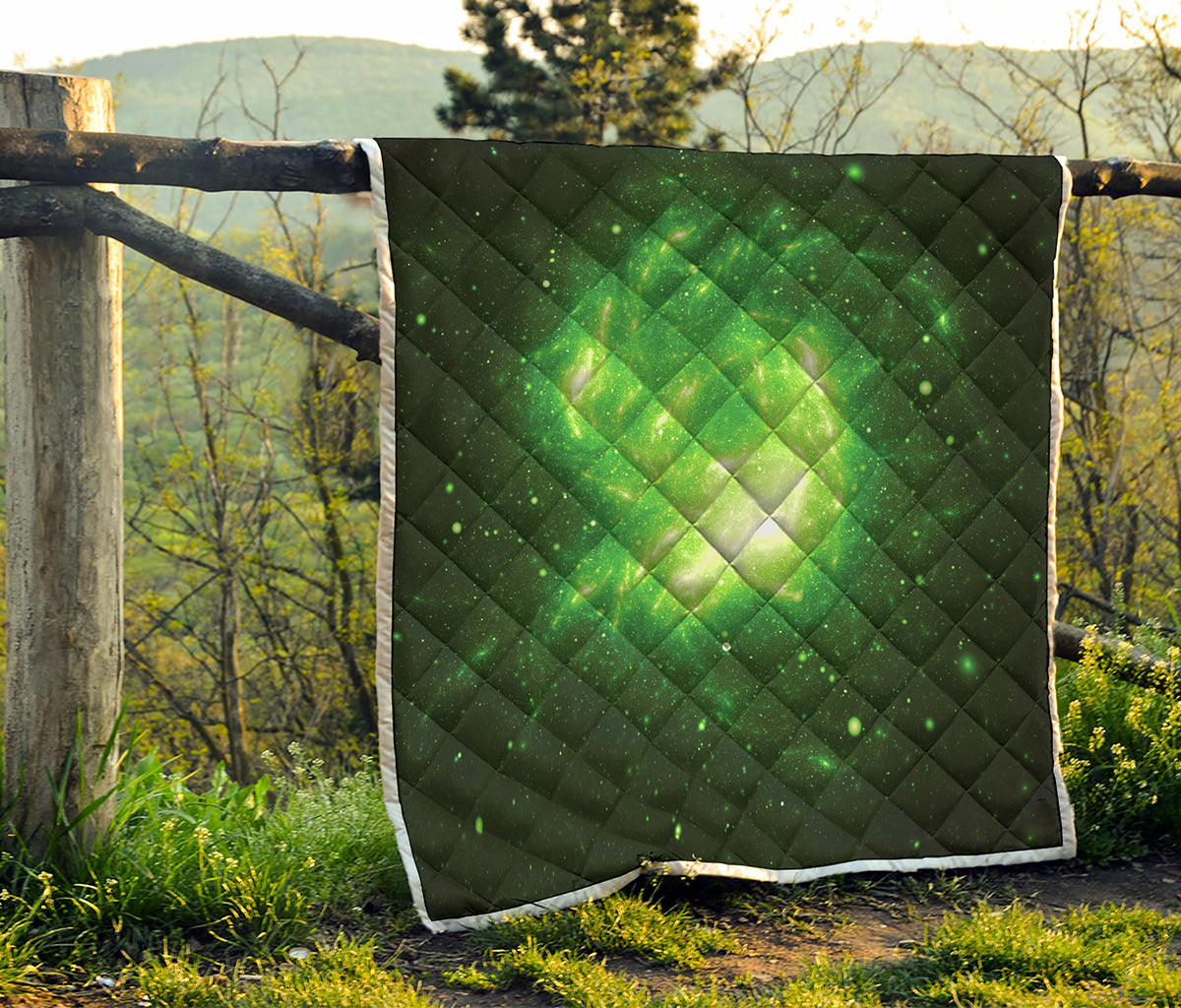 Green Sparkle Galaxy Print Quilt