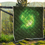 Green Sparkle Galaxy Print Quilt