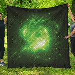 Green Sparkle Galaxy Print Quilt