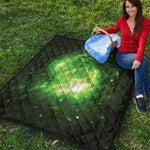 Green Sparkle Galaxy Print Quilt