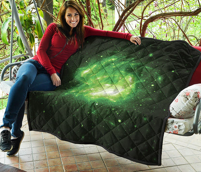 Green Sparkle Galaxy Print Quilt