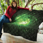Green Sparkle Galaxy Print Quilt