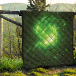 Green Sparkle Galaxy Print Quilt
