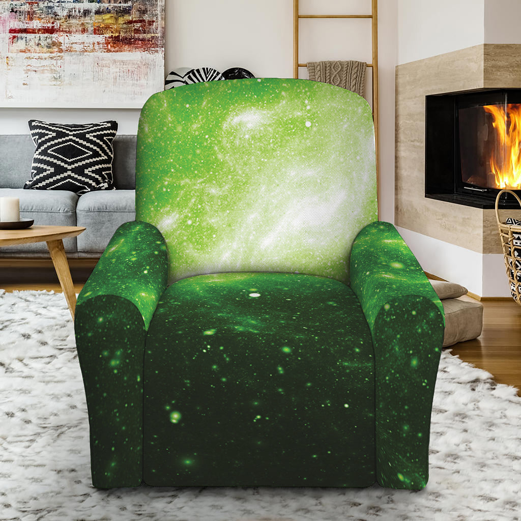 Green Sparkle Galaxy Print Recliner Slipcover