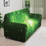 Green Sparkle Galaxy Print Sofa Cover