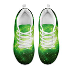 Green Sparkle Galaxy Print White Sneakers