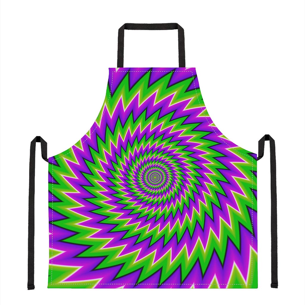 Green Spiral Moving Optical Illusion Apron