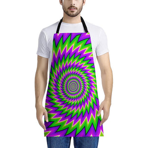 Green Spiral Moving Optical Illusion Apron