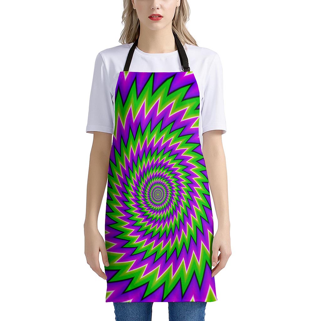 Green Spiral Moving Optical Illusion Apron