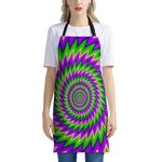 Green Spiral Moving Optical Illusion Apron