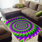 Green Spiral Moving Optical Illusion Area Rug GearFrost