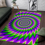 Green Spiral Moving Optical Illusion Area Rug GearFrost