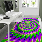 Green Spiral Moving Optical Illusion Area Rug GearFrost