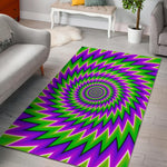 Green Spiral Moving Optical Illusion Area Rug GearFrost