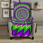 Green Spiral Moving Optical Illusion Armchair Protector