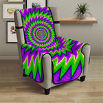 Green Spiral Moving Optical Illusion Armchair Protector