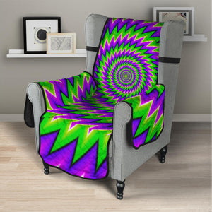 Green Spiral Moving Optical Illusion Armchair Protector