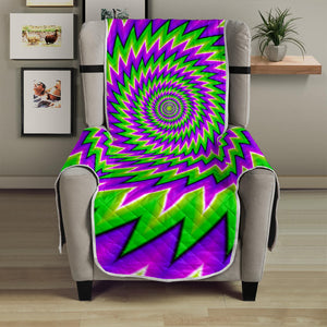 Green Spiral Moving Optical Illusion Armchair Protector