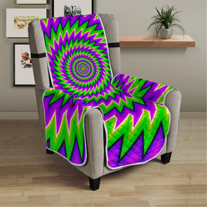 Green Spiral Moving Optical Illusion Armchair Protector