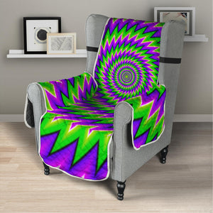 Green Spiral Moving Optical Illusion Armchair Protector