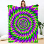 Green Spiral Moving Optical Illusion Blanket