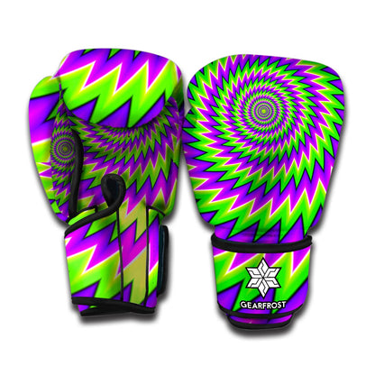 Green Spiral Moving Optical Illusion Boxing Gloves