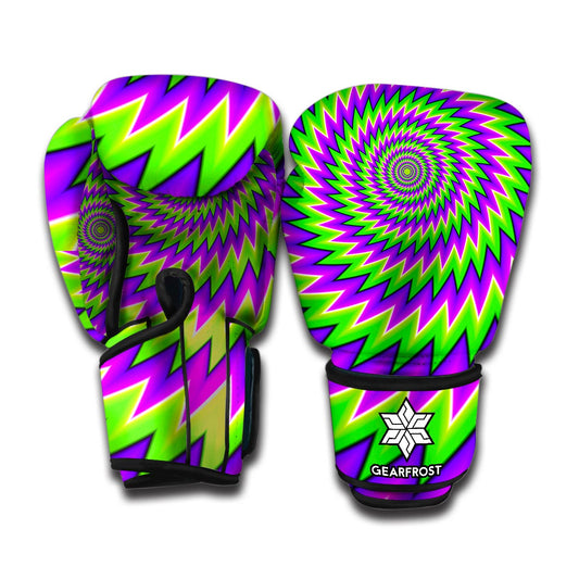 Green Spiral Moving Optical Illusion Boxing Gloves