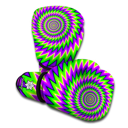 Green Spiral Moving Optical Illusion Boxing Gloves