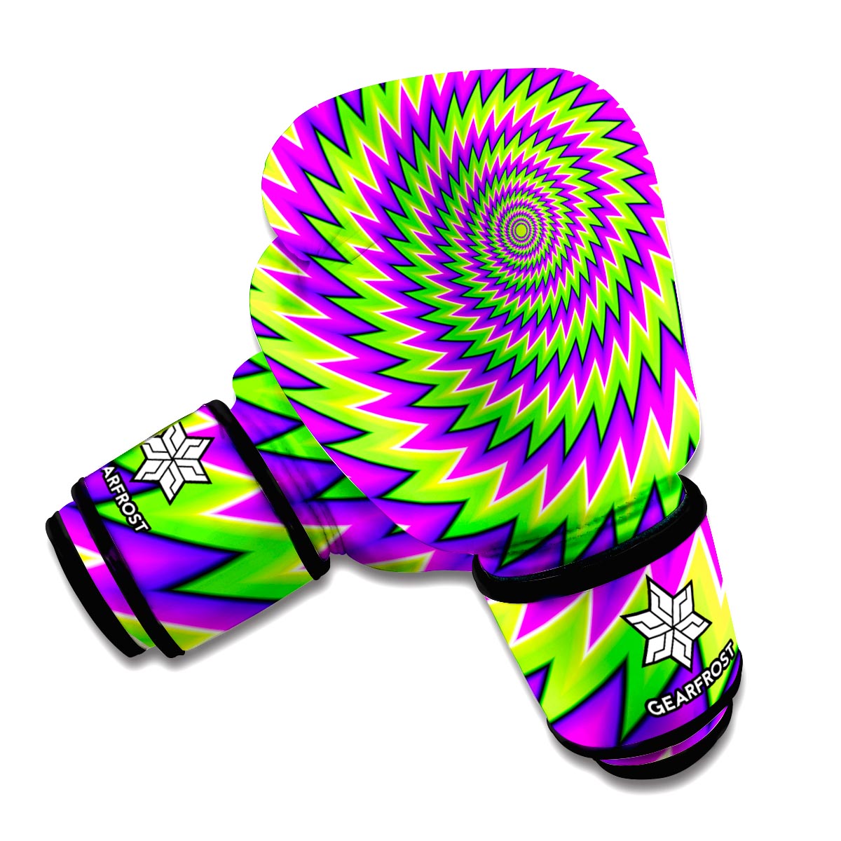 Green Spiral Moving Optical Illusion Boxing Gloves
