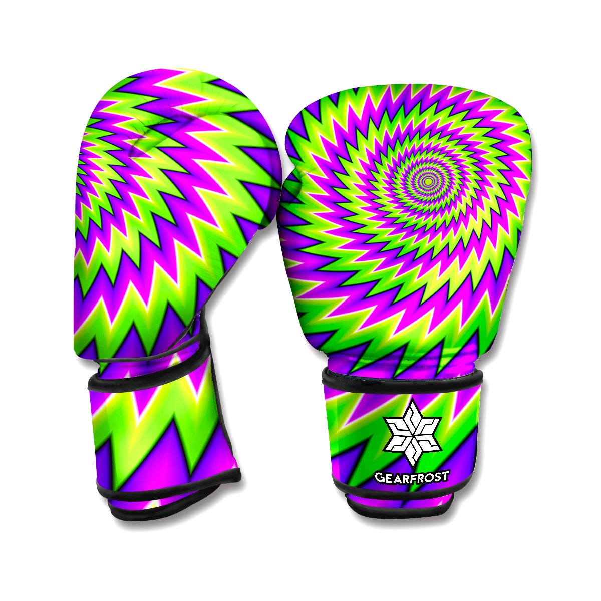 Green Spiral Moving Optical Illusion Boxing Gloves