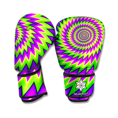 Green Spiral Moving Optical Illusion Boxing Gloves