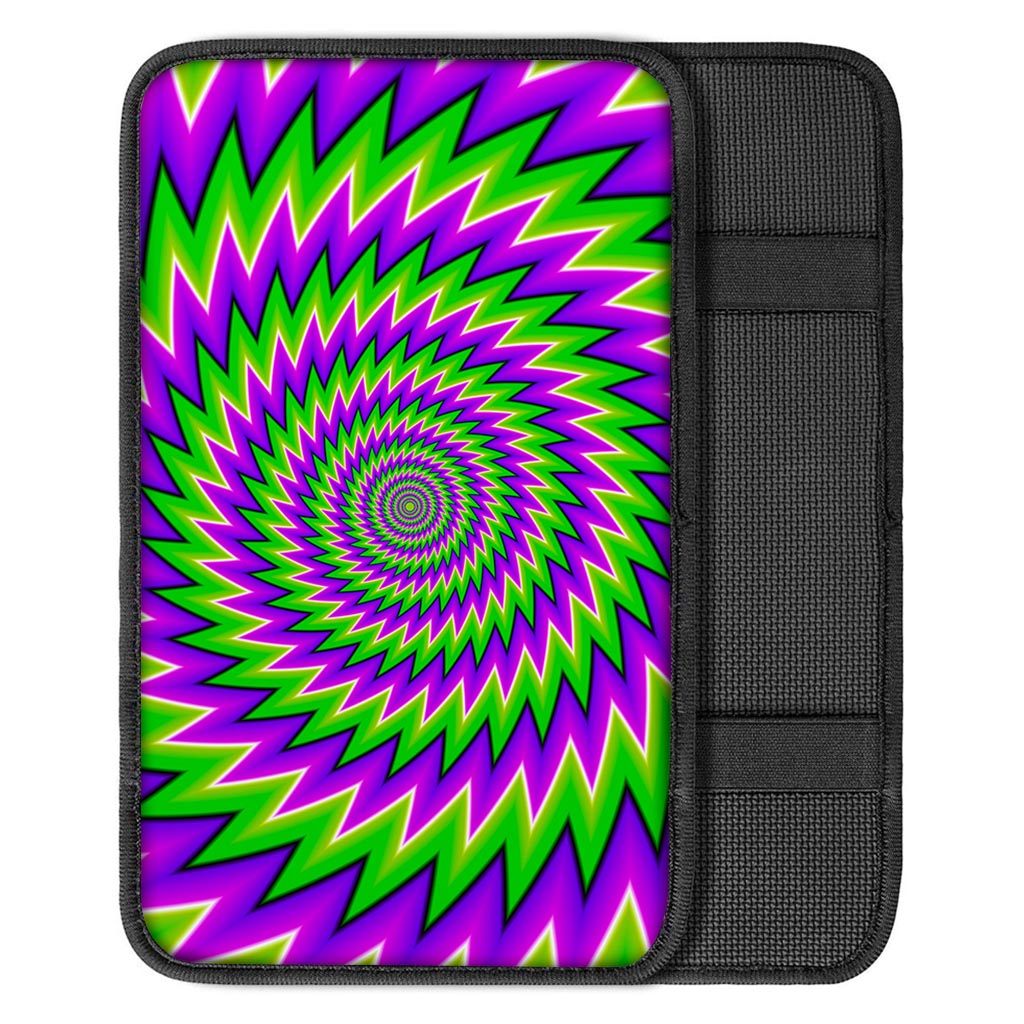 Green Spiral Moving Optical Illusion Car Center Console Cover