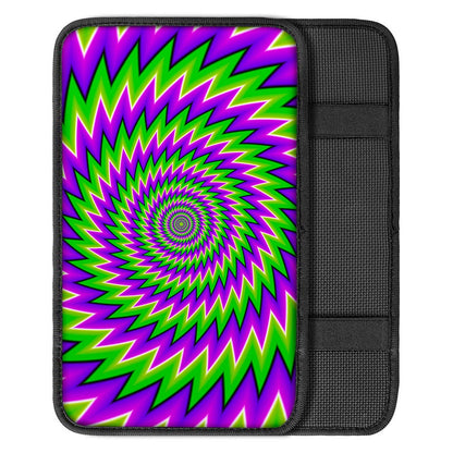 Green Spiral Moving Optical Illusion Car Center Console Cover