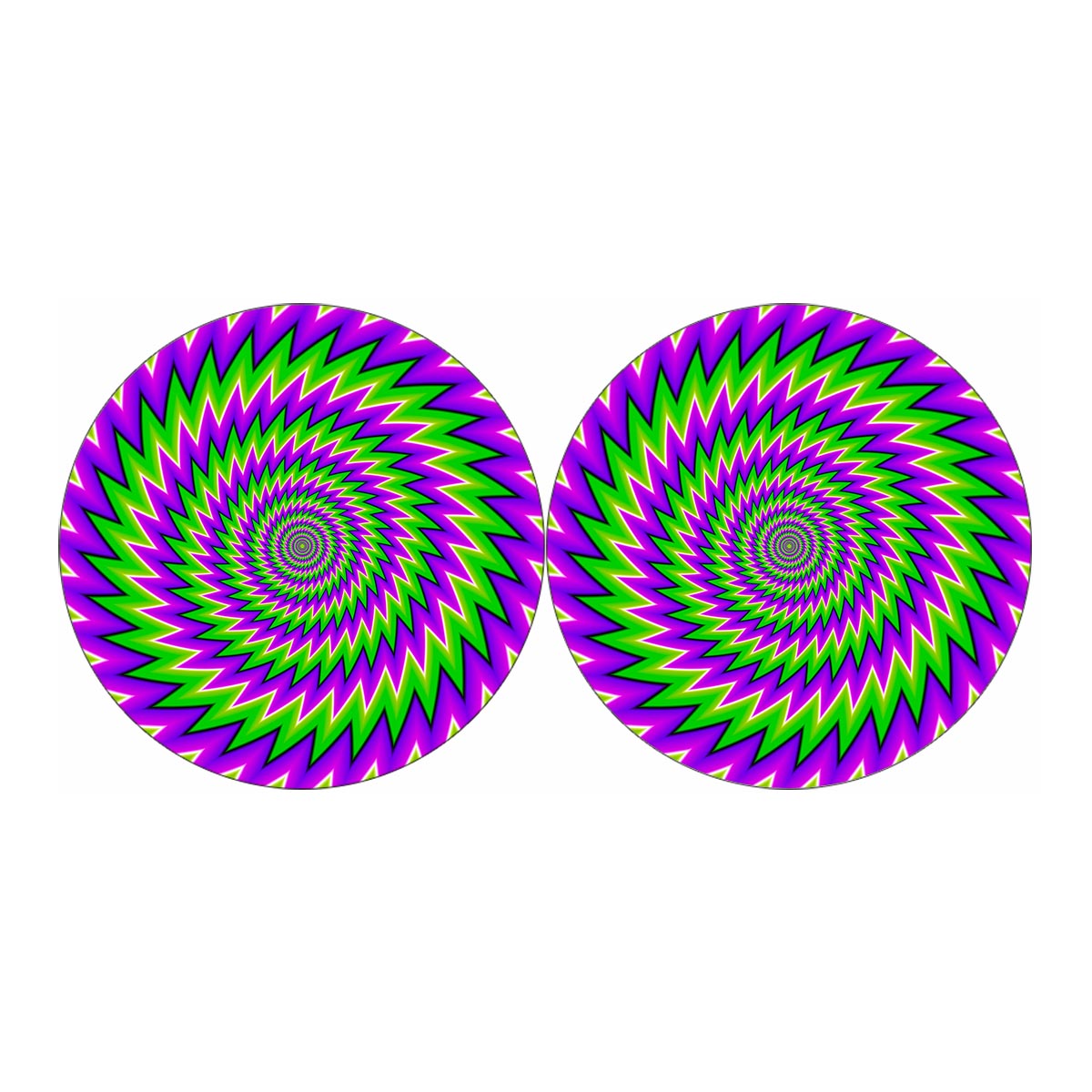 Green Spiral Moving Optical Illusion Car Coasters