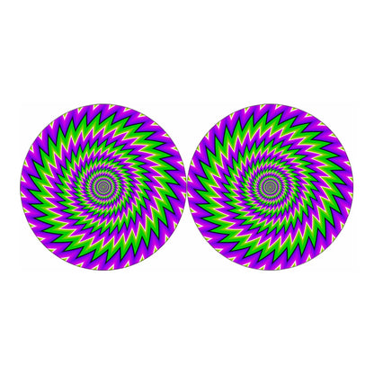 Green Spiral Moving Optical Illusion Car Coasters