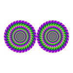 Green Spiral Moving Optical Illusion Car Coasters