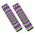 Green Spiral Moving Optical Illusion Car Seat Belt Covers