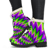 Green Spiral Moving Optical Illusion Comfy Boots GearFrost